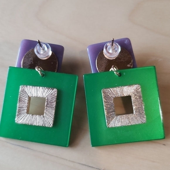 2 for $15 Acrylic Geometric Square Hollow Earrings - Picture 4 of 5